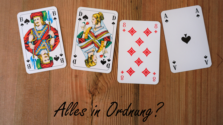 Postkartenmotiv Projekt ADele mit Spielkarten