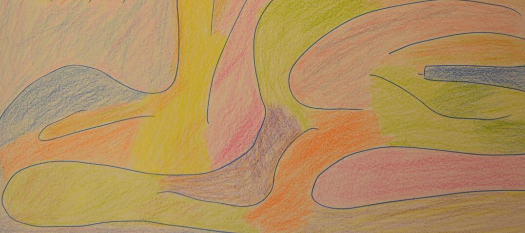 Auf dem Foto sieht man eine abstrakte bunte Zeichnung