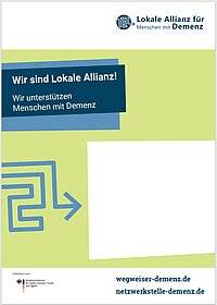 BMBFSFJ: Digitale Vorlage Plakat Hellgrünes Plakat mit blauem Labyrinth und weißem Freifeld für eigenen Text