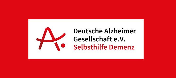 © DAlzG Logo der DAlzG auf rotem Hintergrund