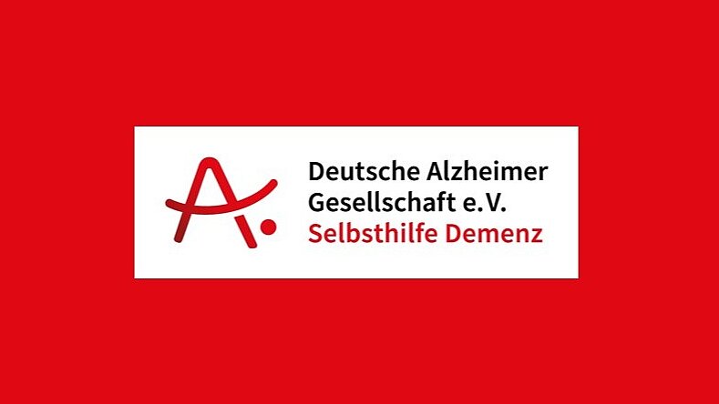 © DAlzG Logo der DAlzG auf rotem Hintergrund