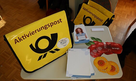 Aktivierungspost mit einer Auswahl an Materialien | © Friedhelm Henke, Zeit & Wert STIFT(en) Posttasche und ausgewählte Materialien